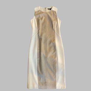 White House Black Market SL Neutral Linen Sheath Dress